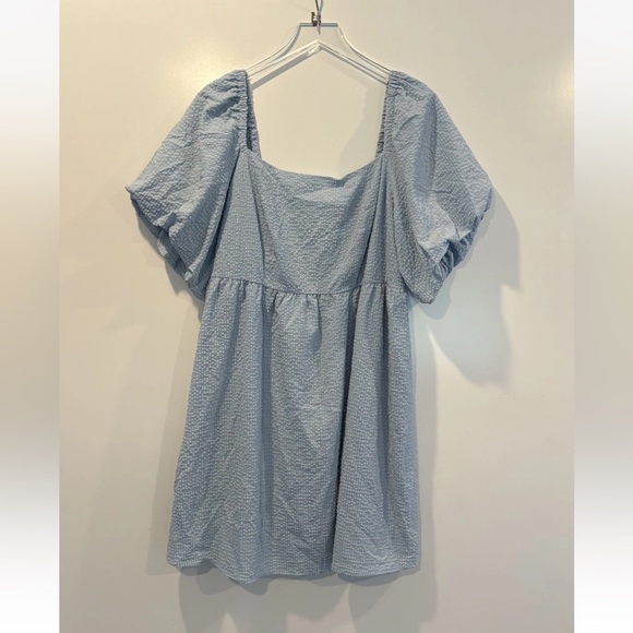 And Now This Blue Short Puff Sleeve Textured Dress Womens Size‎ 2X (1120) - Picture 1 of 5